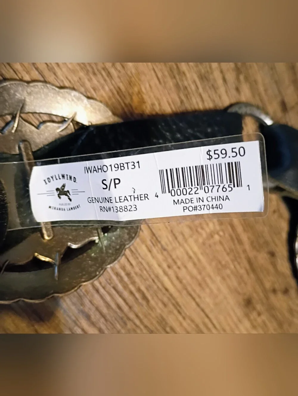 Genuine Leather Belt Size Small Idyllwind by Miranda Lambert *Missing 2 Pieces